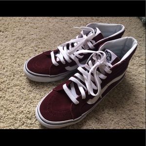 High Top Suede Burgundy Vans